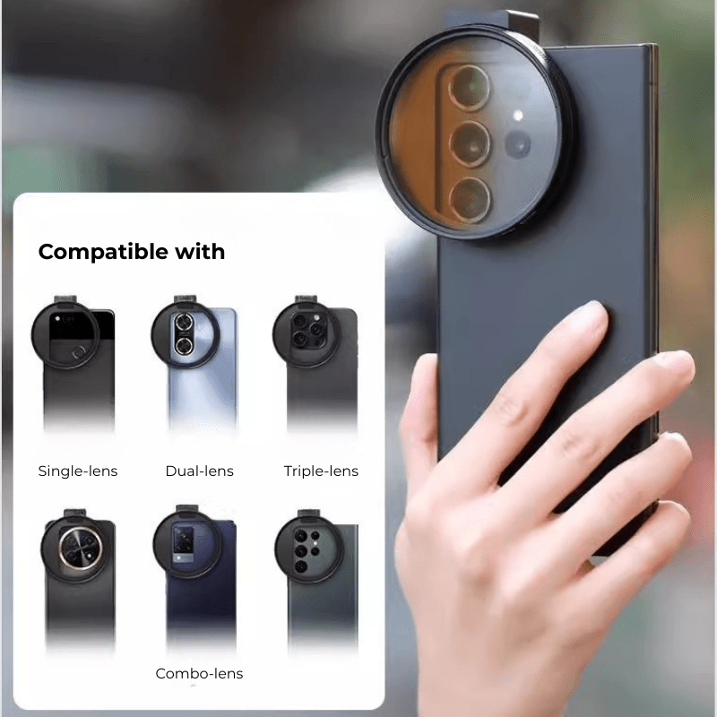 67mm Phone Filter Clip with Cold Shoe – Secure Mount for Filters - ROODTUO