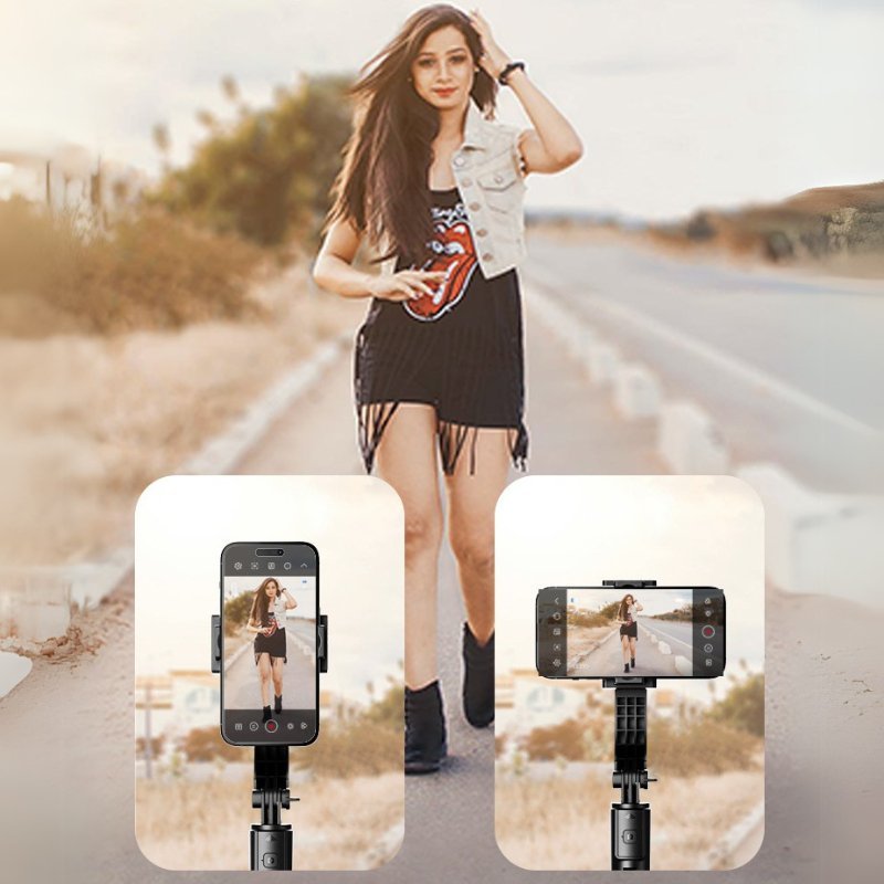 C06H Mini Handheld Single - Axis Stabilizer With Two Magnetic Fill Light - ROODTUO