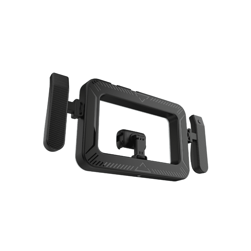 FL - K03 Square Handheld Ring Light with Dual Handles, Bluetooth Remote - ROODTUO