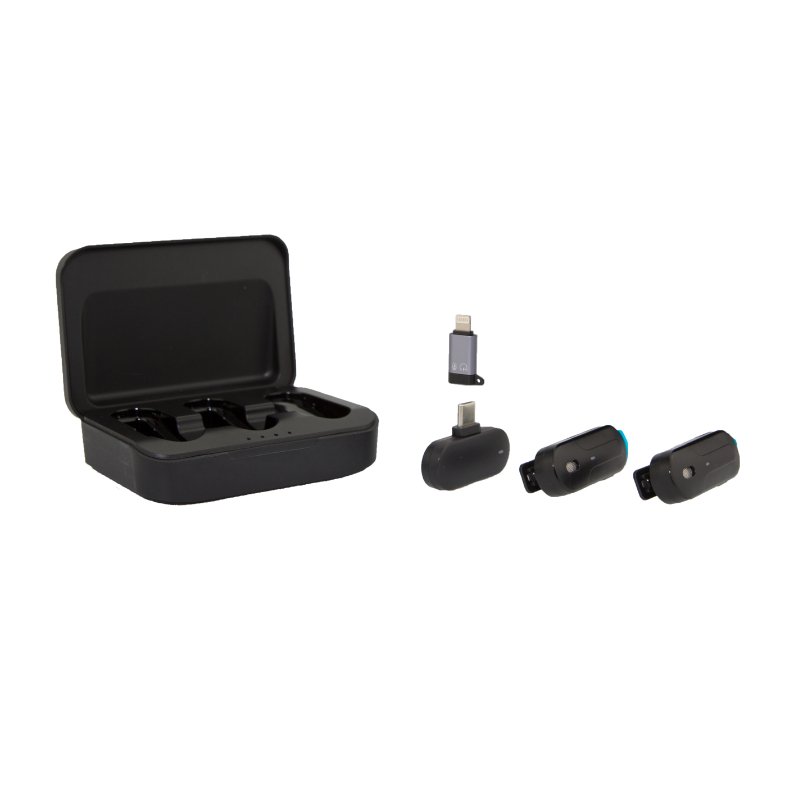 MPC - C Wireless Dual - Channel Lavalier Mic with Charging Case - For Apple & Type C, 20m Stable Connect - ROODTUO