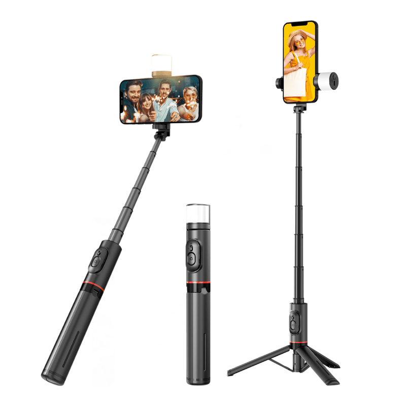 SDT - Pro Portable Selfie Stick with 360° Rotating Fill Light - Capture Perfect Moments Anywhere - ROODTUO