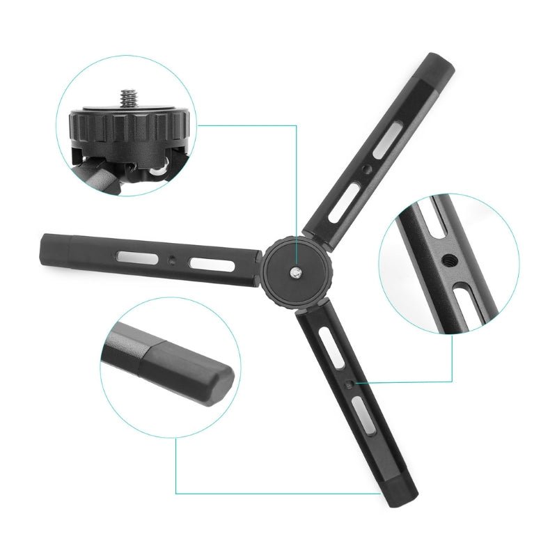 T15F Adjustable Desktop Tripod, 4 Levels, 1/4" Screw Mount - ROODTUO