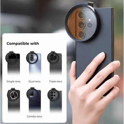 67mm Phone Filter Clip with Cold Shoe – Secure Mount for Filters - ROODTUO