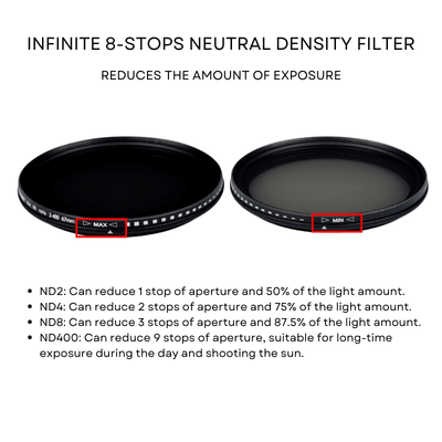 67mm Variable ND Filter ND2–ND400 for Smartphone - ROODTUO