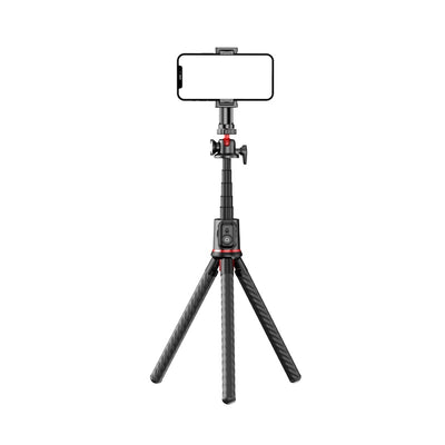 Magic - Pro Flexible Octopus Telescopic Pole Tripod with Cell Phone Clip Selfie Stick - ROODTUO