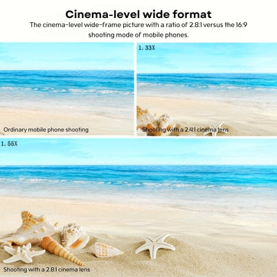 APL - 155 1.55x Anamorphic Wide - Screen Lens for Smartphones - Cinematic - Grade Photos & Videos - ROODTUO