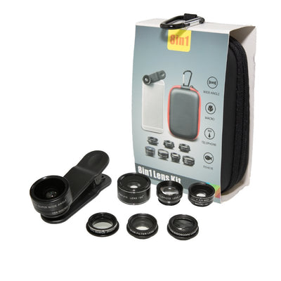 APL - 8N1 8 - in - 1 Mobile Phone External Lens Kit with Travel Bag and Buckle - ROODTUO