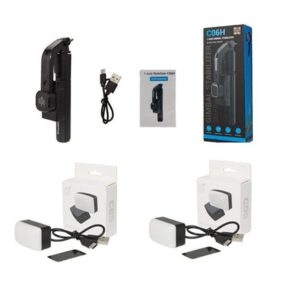 C06H Mini Handheld Single - Axis Stabilizer With Two Magnetic Fill Light - ROODTUO