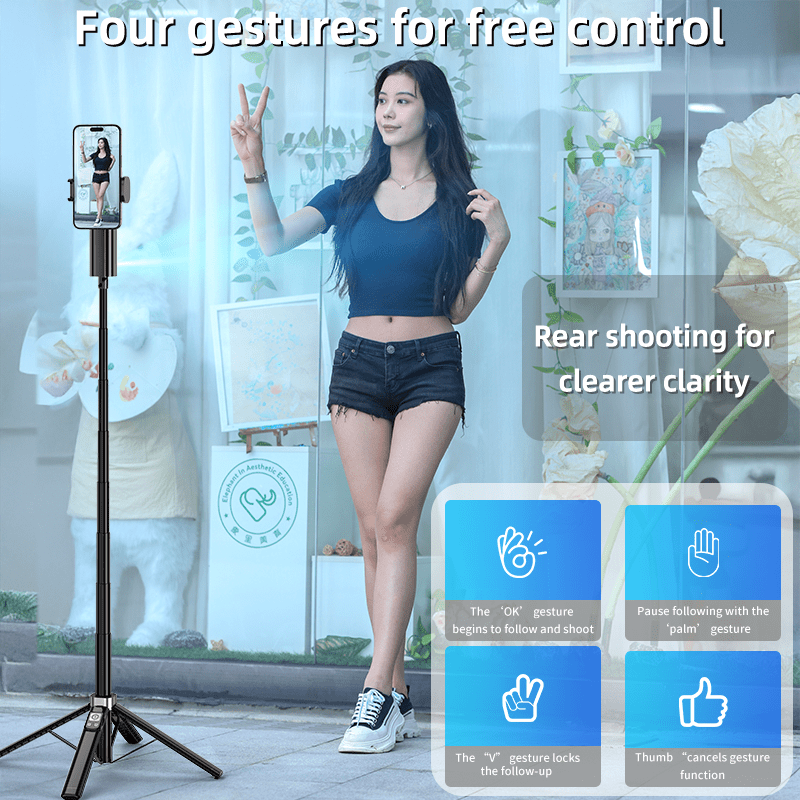 CL18 – All - in - One Hidden AI Tracking Selfie Stick Gimbal - ROODTUO