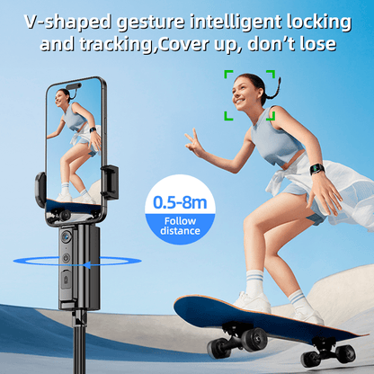 CL18 – All - in - One Hidden AI Tracking Selfie Stick Gimbal - ROODTUO