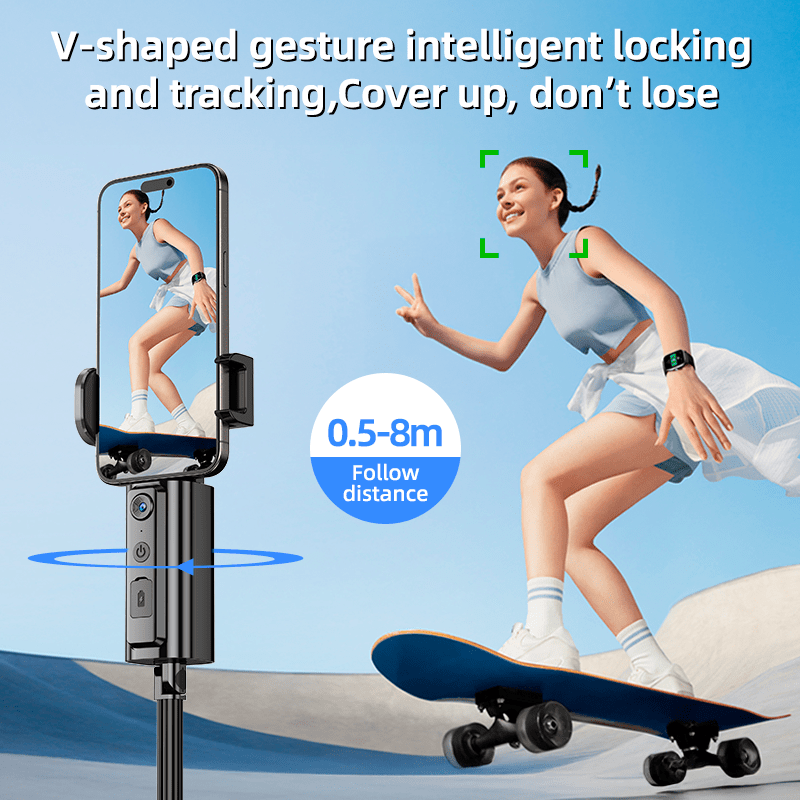 CL18 – All - in - One Hidden AI Tracking Selfie Stick Gimbal - ROODTUO