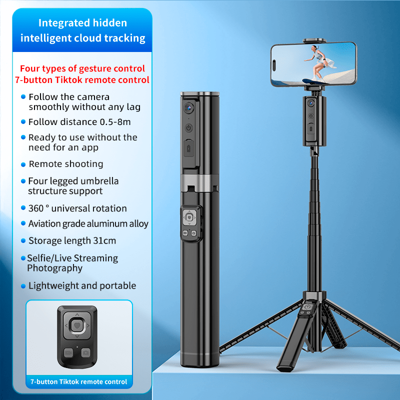 CL18 – All - in - One Hidden AI Tracking Selfie Stick Gimbal - ROODTUO