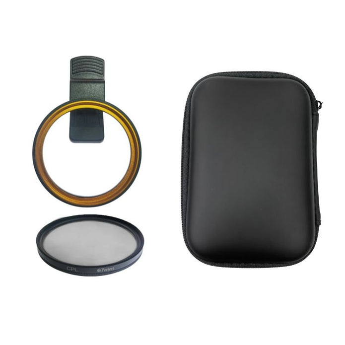 FCP - A 52mm or 67mm CPL Polarizer Lens Kit with Metal Lens Clip and Carrying Case - ROODTUO
