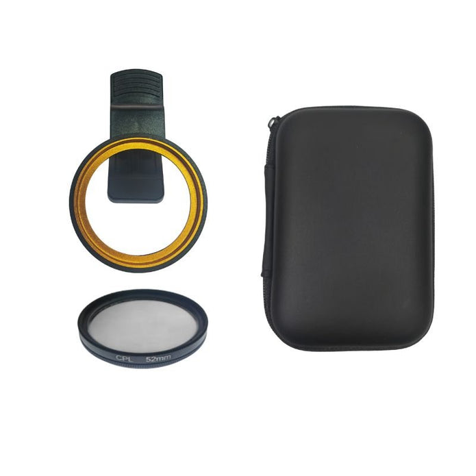 FCP - A 52mm or 67mm CPL Polarizer Lens Kit with Metal Lens Clip and Carrying Case - ROODTUO