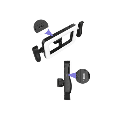 FL - K03 Square Handheld Ring Light with Dual Handles, Bluetooth Remote - ROODTUO