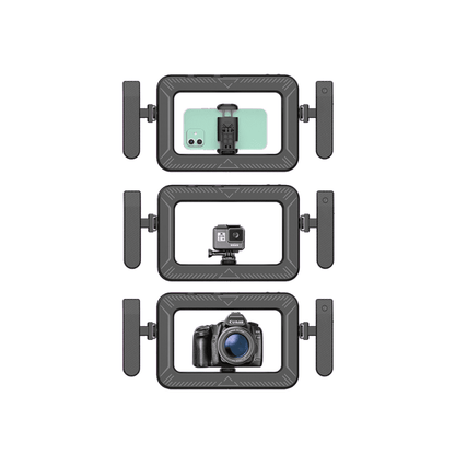 FL - K03 Square Handheld Ring Light with Dual Handles, Bluetooth Remote - ROODTUO