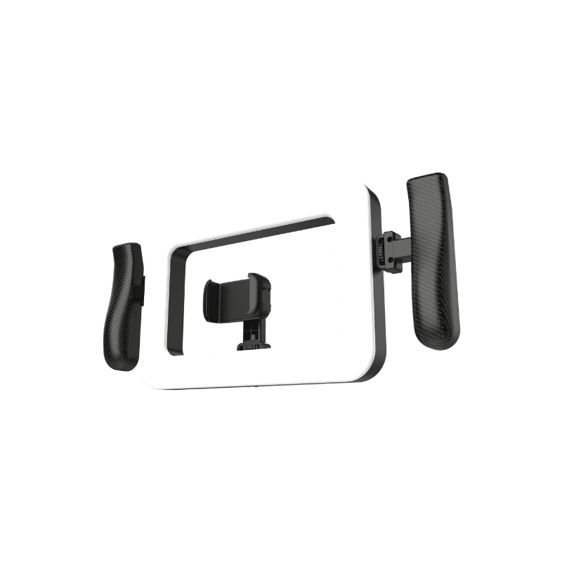 FL - K03 Square Handheld Ring Light with Dual Handles, Bluetooth Remote - ROODTUO