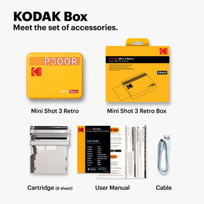 Kodak Instant Mini 3 Retro Cartridge Bundle - ROODTUO