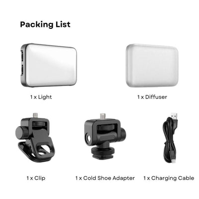 L01 Portable Bi - Color LED Fill Light with Stepless Adjustment (2500K - 9900K) - ROODTUO