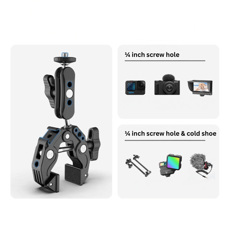 LC4-F1 Super Clamp with Dual Ball Head Magic Arm - ROODTUO