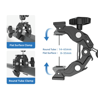 LC4-F1 Super Clamp with Dual Ball Head Magic Arm - ROODTUO