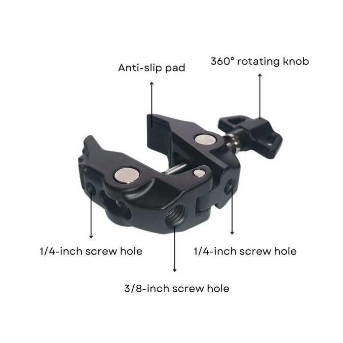 LC4 Multi - Function Crab Clamp, Aluminum Alloy with 3 Screw Holes - ROODTUO