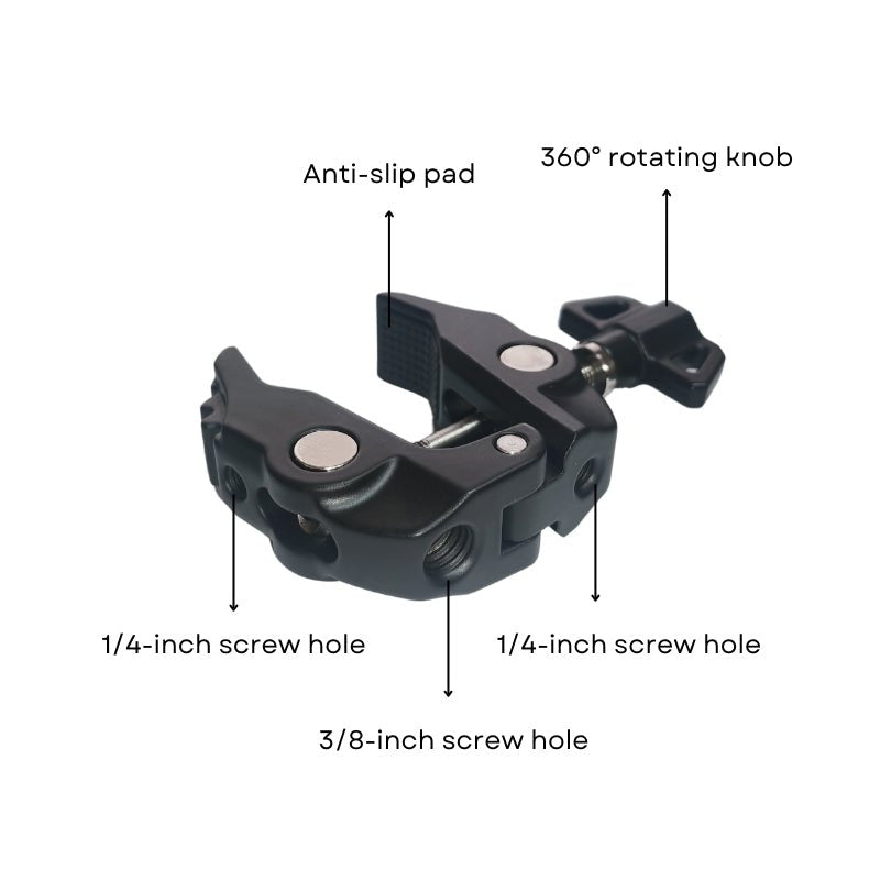 LC4 Multi - Function Crab Clamp, Aluminum Alloy with 3 Screw Holes - ROODTUO