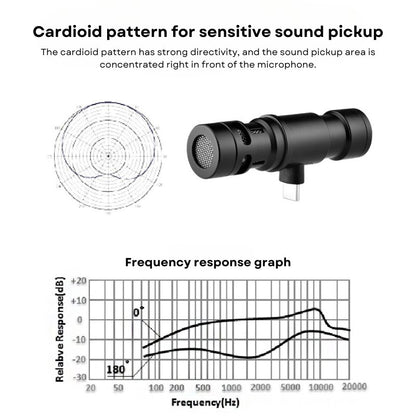 MPC - 1 Type C Cardioid Microphone heart - shaped directional pickup pattern - Ideal for Recording, Live Streaming - ROODTUO