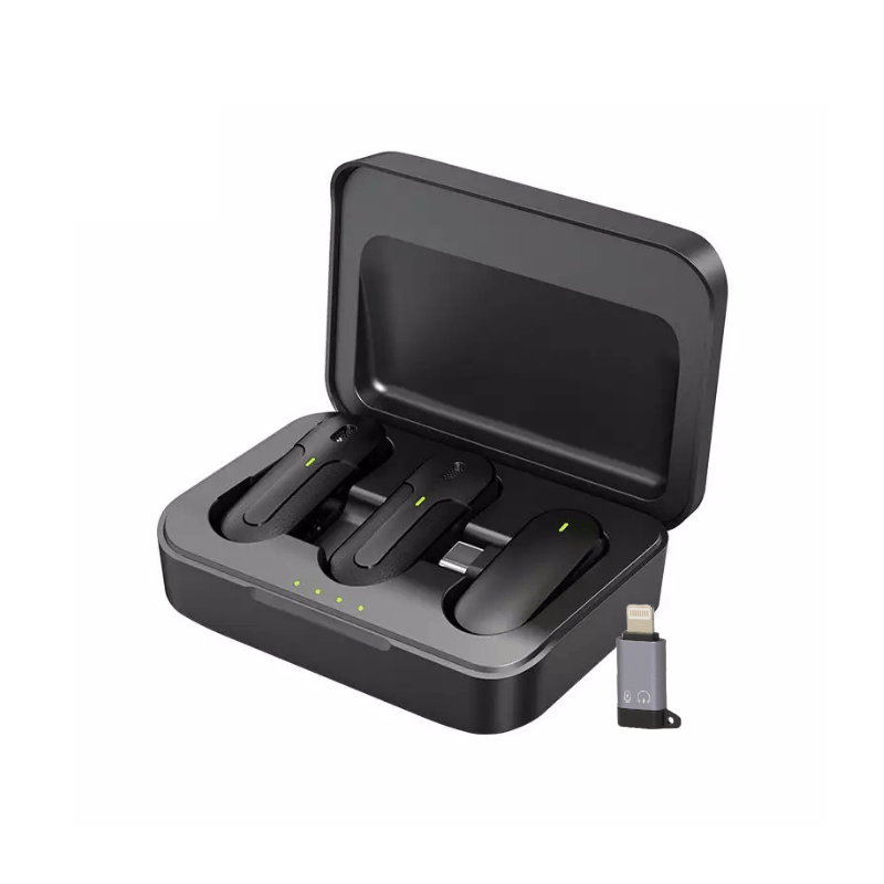 MPC - C Dual Lavalier Mic with Charging Case, Apple & Type C - ROODTUO