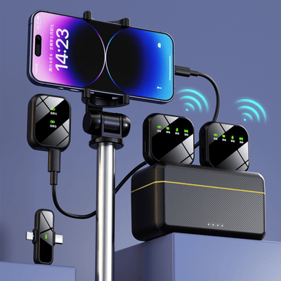 MPC - K50 – Professional Wireless Dual Microphone System with AI Noise Reduction - ROODTUO