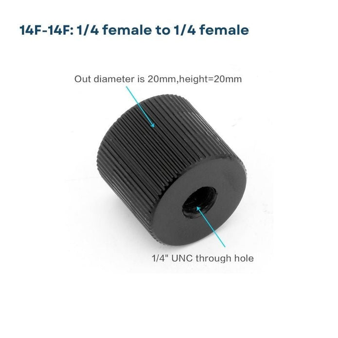 Multiple Photography Thread Adapters – 1/4" to 3/8", Male to Male, Male to Female, Female to Female, Cold Shoe & More - ROODTUO
