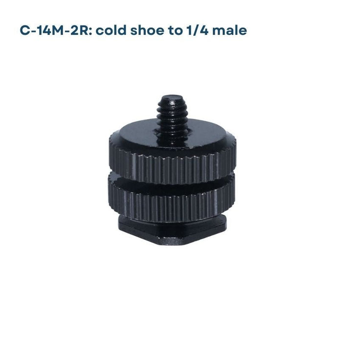 Multiple Photography Thread Adapters – 1/4" to 3/8", Male to Male, Male to Female, Female to Female, Cold Shoe & More - ROODTUO