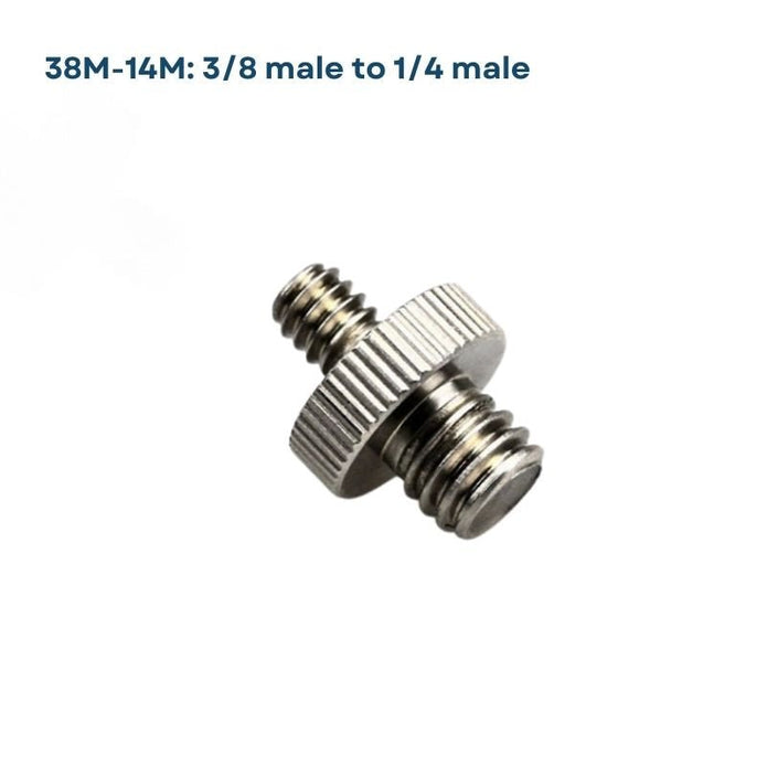 Multiple Photography Thread Adapters – 1/4" to 3/8", Male to Male, Male to Female, Female to Female, Cold Shoe & More - ROODTUO