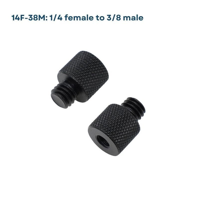 Multiple Photography Thread Adapters – 1/4" to 3/8", Male to Male, Male to Female, Female to Female, Cold Shoe & More - ROODTUO