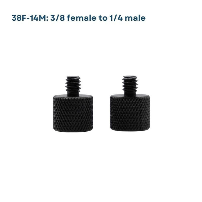 Multiple Photography Thread Adapters – 1/4" to 3/8", Male to Male, Male to Female, Female to Female, Cold Shoe & More - ROODTUO