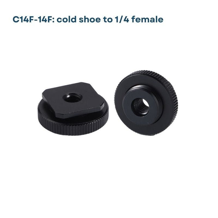 Multiple Photography Thread Adapters – 1/4" to 3/8", Male to Male, Male to Female, Female to Female, Cold Shoe & More - ROODTUO