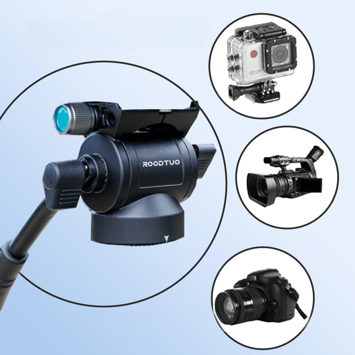 PLG1 Mini Aluminum Alloy Hydraulic Tripod Head - 3kg Load Capacity, Versatile for Cameras, Phones & Action Cameras - ROODTUO