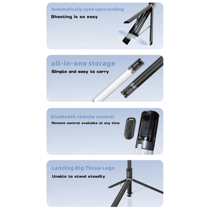 SDT DP20 Bluetooth Selfie Stick Tripod – Quick Open Design - ROODTUO