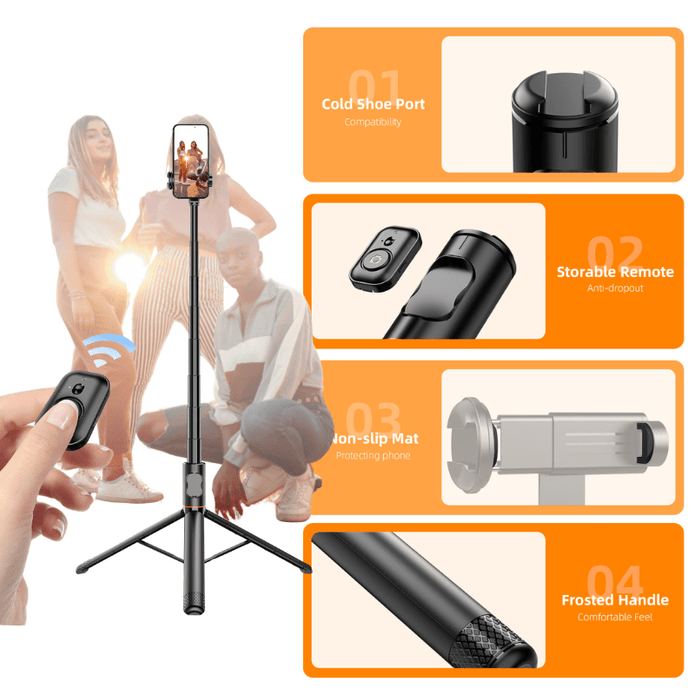 SDT - MAX 1.83m All - in - One Hidden Design Multifunctional Stable Selfie Stick Tripod - ROODTUO