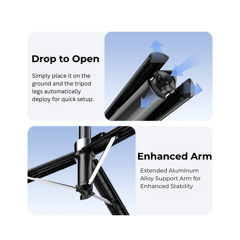 SDT POP MGS Magnetic Selfie Stick Tripod 1.8m with Bluetooth Remote - ROODTUO