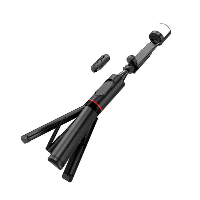 SDT - Pro Portable Selfie Stick with 360° Rotating Fill Light - Capture Perfect Moments Anywhere - ROODTUO