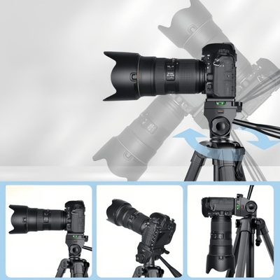 T150D Premium and Adjustable Phone Camera Tripod for Professional Photography - ROODTUO