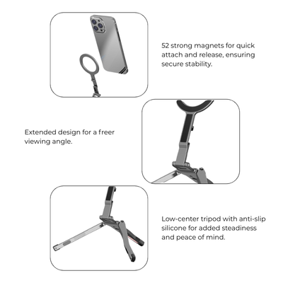 T16F MGS – MagSafe Foldable Magnetic Tripod - ROODTUO