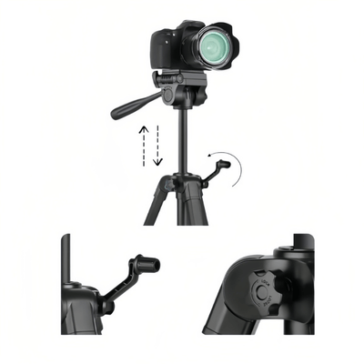 T175D Premium and Adjustable Phone Tripod for Professional Photography - ROODTUO