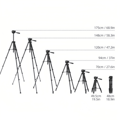 T175D Premium and Adjustable Phone Tripod for Professional Photography - ROODTUO