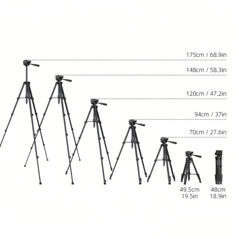 T175D Premium and Adjustable Phone Tripod for Professional Photography - ROODTUO