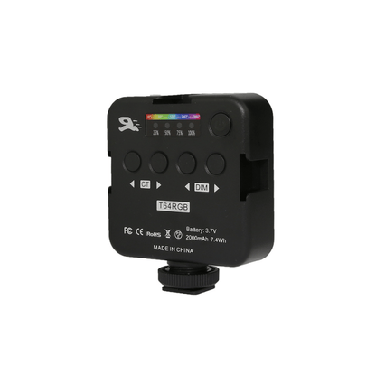 T64RGB Portable Full - color Fill Light Adjustable Brightness and Color Temperature - 3 Modes - ROODTUO