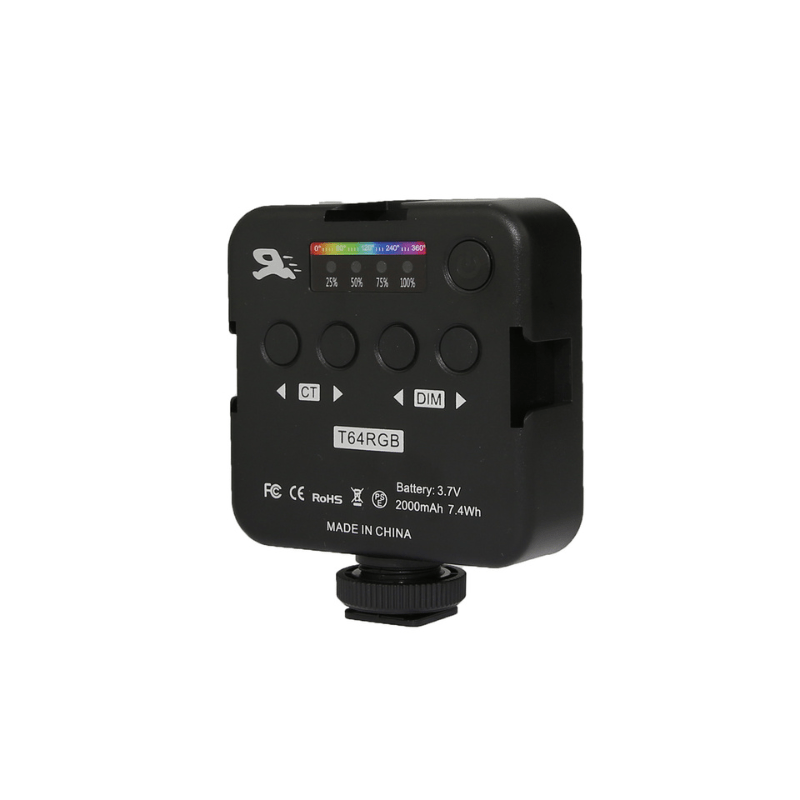 T64RGB Portable Full - color Fill Light Adjustable Brightness and Color Temperature - 3 Modes - ROODTUO