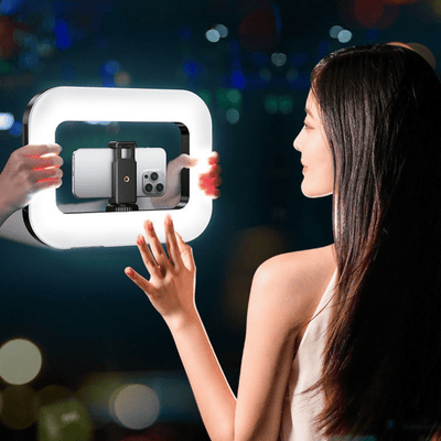 U200 RGB Handheld Square Ring Light with Stand & Bluetooth Remote - ROODTUO