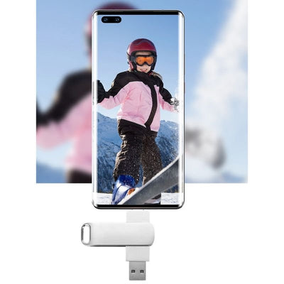 UFD - 2 128GB 360° Rotating Dual USB - A & Type - C Flash Drive - For Phones, PCs, Smart TVs, and More - ROODTUO